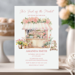 Invitación Está recién salida de la ducha de novias floridas 