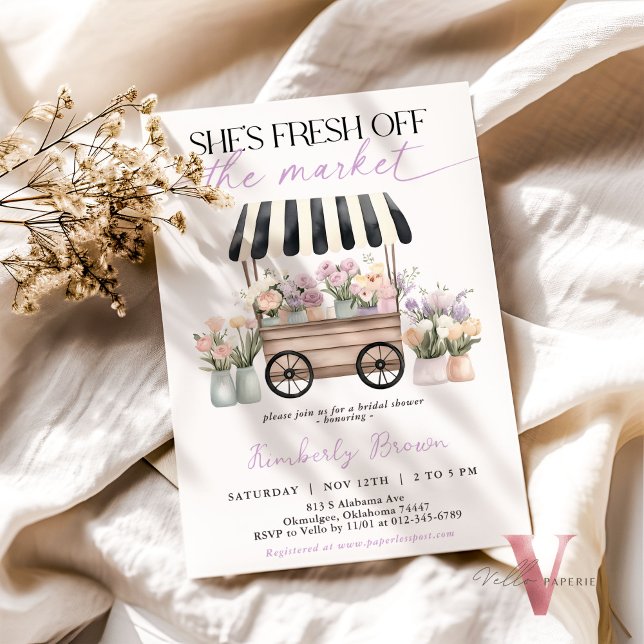 Invitación Está recién salida del mercado, ducha morada de no (Subido por el creador)