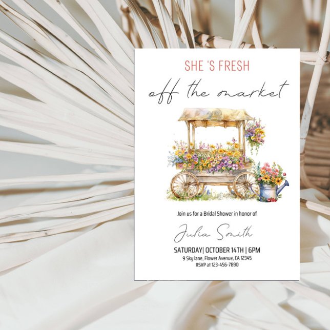 Invitación Está recién salida del mercado Fiesta de ducha de  (Subido por el creador)