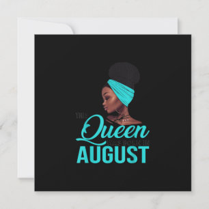 Invitación Esta Reina Nació En Agosto Cumpleaños para Negro