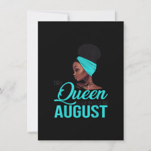 Invitación Esta reina nació en agosto Cumpleaños para negro