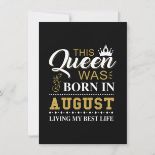 Invitación Esta Reina Nació En Agosto Regalo De Cumpleaños