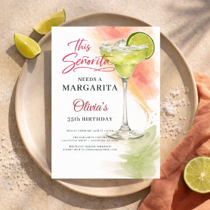 Invitación Esta Señorita Necesita una Fiesta de Margarita