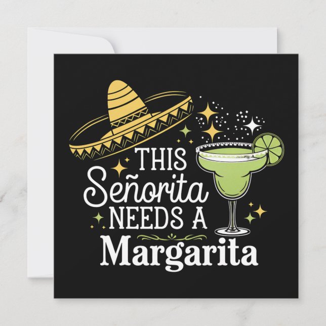 Invitación Esta señorita Necesita Una Margarita Cinco De Mayo (Anverso)