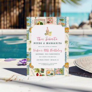 Invitación Esta señorita necesita una Margarita   Fiesta mexi