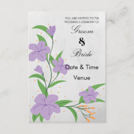 Invitación Estación de Boda Flor de Purpura Caprichosa