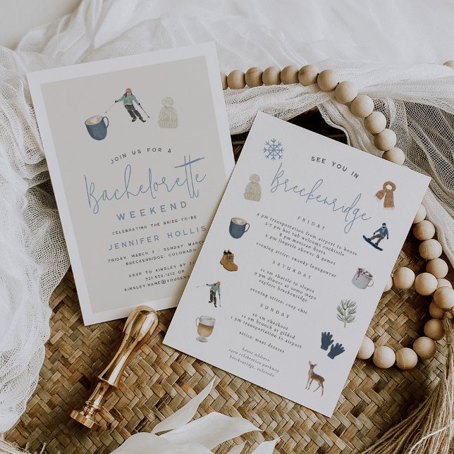 Invitación Estación de esquí de invierno Bachelorette Weekend (Subido por el creador)