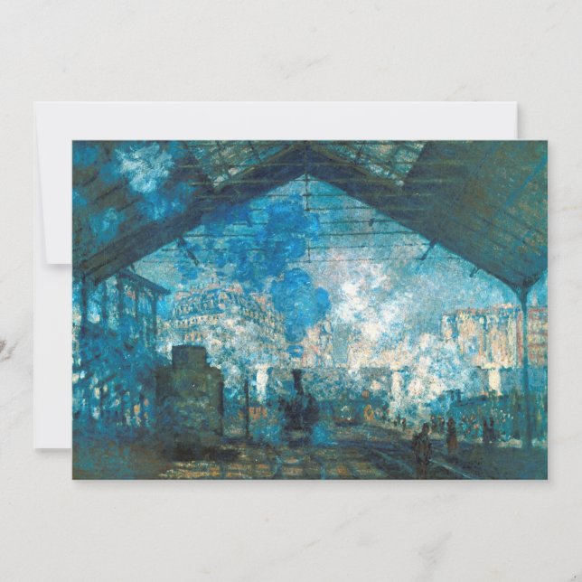 Invitación Estación de tren de Saint Lazare por Claude Monet (Anverso)