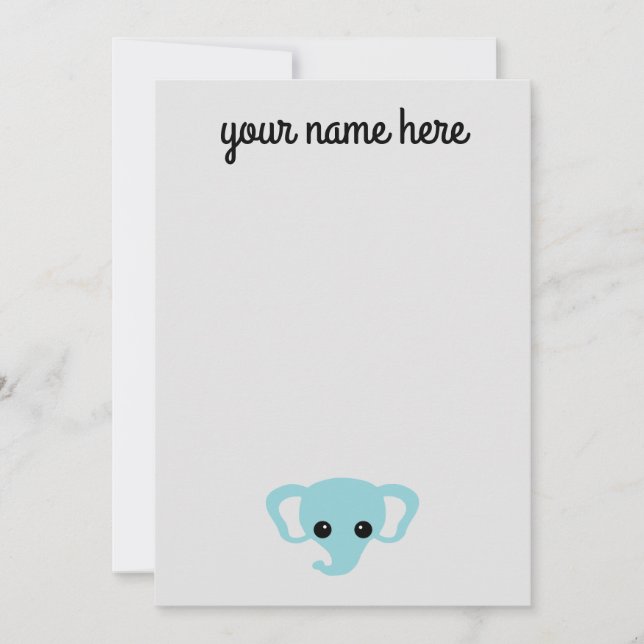 Invitación Estacionalidad de elefantes para niños Notecards (Anverso)