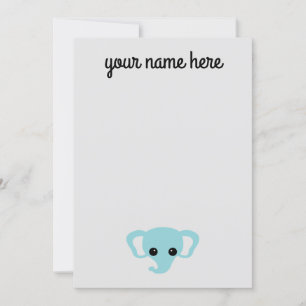 Invitación Estacionalidad de elefantes para niños Notecards