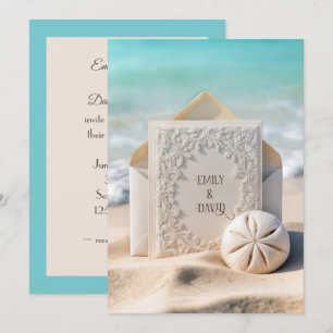 Invitación Estacionamiento boda Con Dólar De Arena De Playa