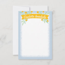 Invitación Estacionamiento de banner con flores azules y amar