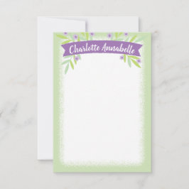 Invitación Estacionamiento de pancartas de flores dulces verd