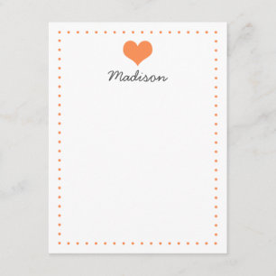 Invitación Estacionamiento personalizado del corazón Naranja 