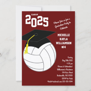 Invitación Estadio deportivo de graduación de voleibol