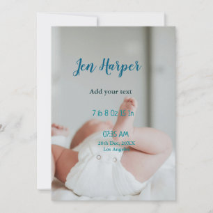 Invitación estadísticas de nacimiento del bebé agregar nombre