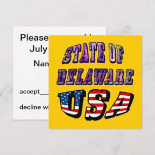 Invitación Estado de Delaware Estados Unidos Photo & Flag Tex