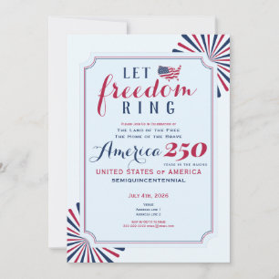 Invitación Estados Unidos 250 Años Conmemoración Deje que sue