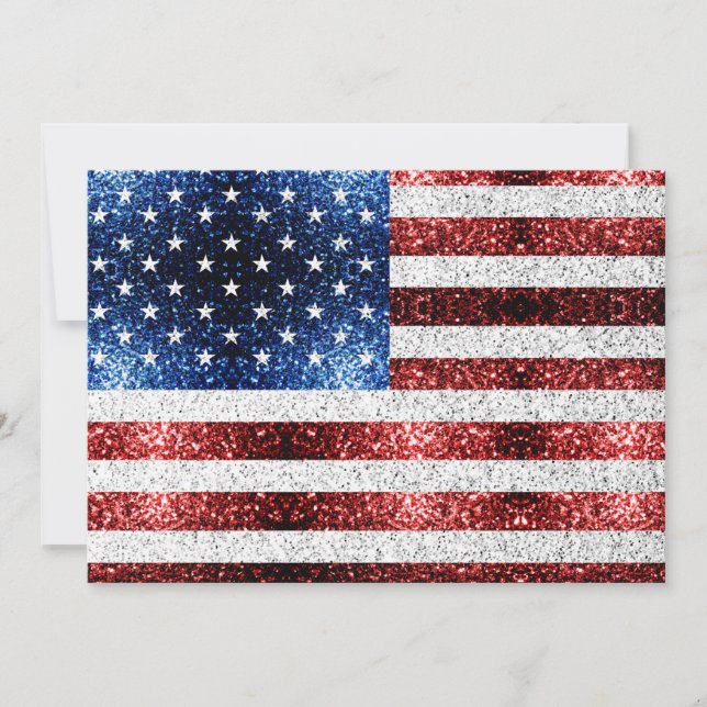 Invitación Estados Unidos bandera azul rojo brillante purpuri (Anverso)