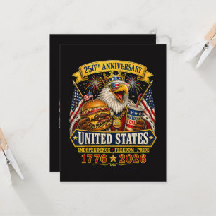 Invitación estadounidense 1776 2026 250º 4 de julio Día de la