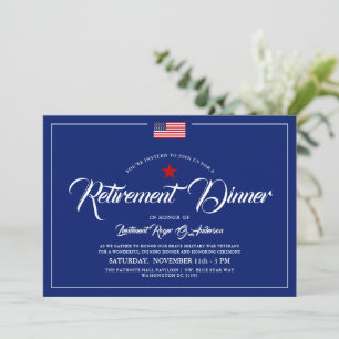Invitación Estadounidense Patriótico   Cena de Jubilación de