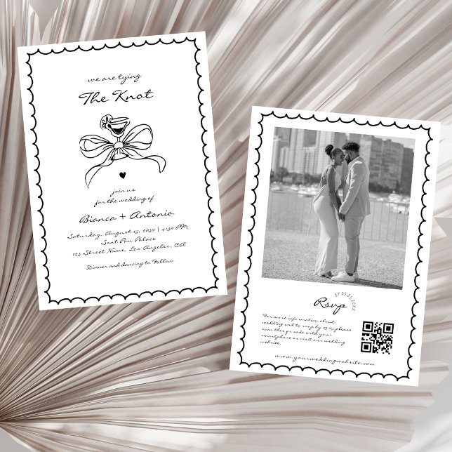 Invitación Estamos atando al Boda de cócteles dibujado a mano (Subido por el creador)