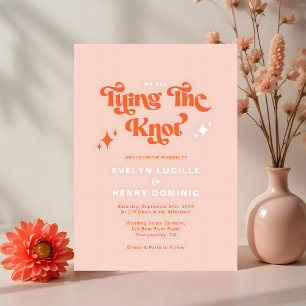 Invitación Estamos atando al Boda moderno Knot Retro