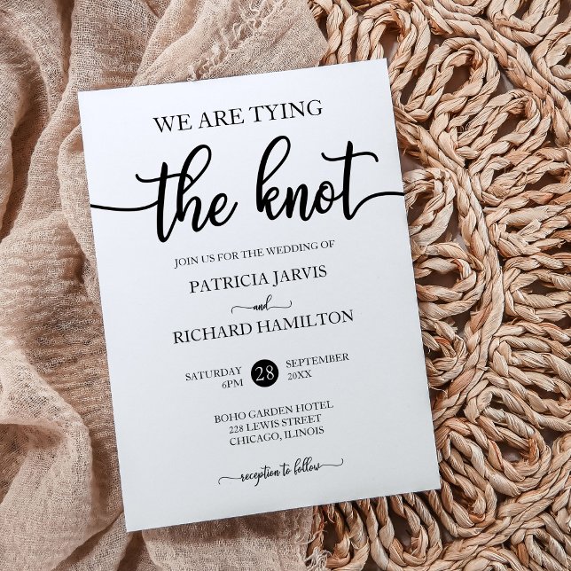 Invitación Estamos Atando El Nudo Chic Caligrafía Boda (Subido por el creador)