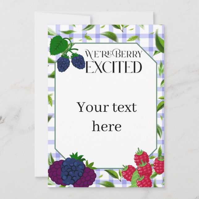 Invitación Estamos "Berry" Emocionados (Anverso)