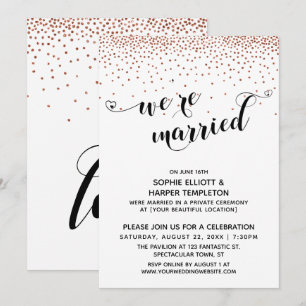 Invitación Estamos Casados Corazones Guión Fiesta de Confeti 