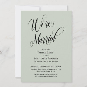 Invitación Estamos Casados Elaborado Guion, Verde Salvia Clar