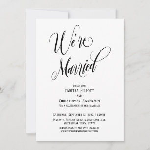 Invitación Estamos Casados Guion Elaborado, Blanco y Negro