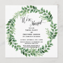 Invitación Estamos casados Recepción sólo Corona Verde