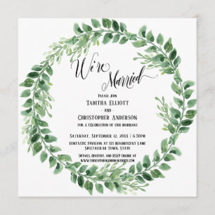 Invitación Estamos casados Recepción sólo Corona Verde