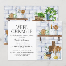 Invitación Estamos cocinando la ducha nupcial de la cita acuá