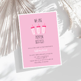 Invitación Estamos Comprando Botellas Chica Rosado Baby Showe
