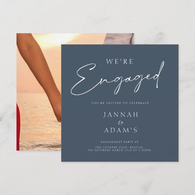 Invitación Estamos comprometidos con el compromiso simple fot (Anverso / Reverso)