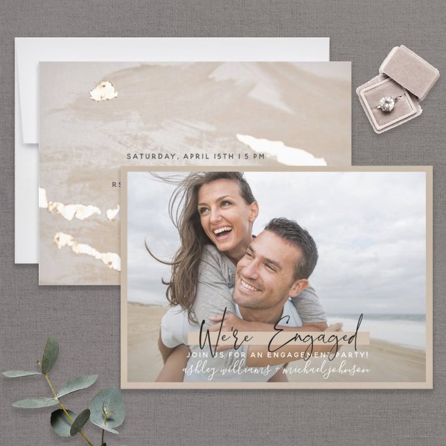 Invitación Estamos comprometidos con la caligrafía Rubor Gold (Subido por el creador)