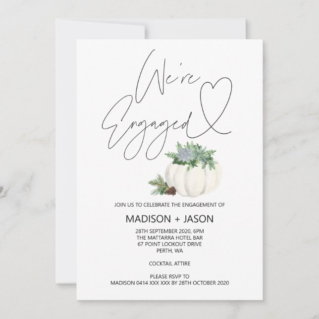 Invitación Estamos comprometidos con la fiesta de compromiso  (Anverso)