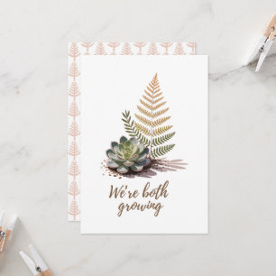 Invitación Estamos Creciendo Ambos Diseño Botánico de Suculen