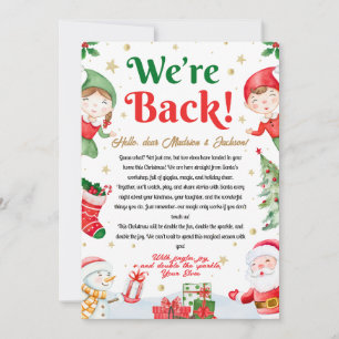 Invitación Estamos de vuelta Carta de llegada de elfos Elfos