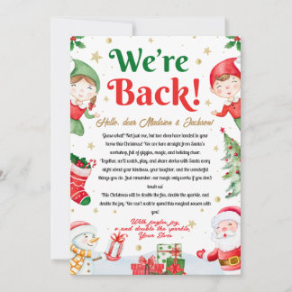 Invitación Estamos de vuelta Carta de llegada de elfos Elfos 