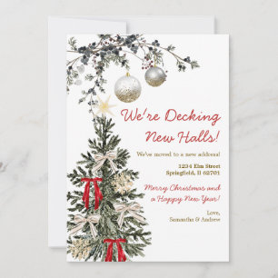 Invitación Estamos decorando nuevos pasillos Árbol de Navidad