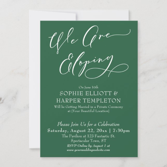 Invitación Estamos Eligentes, Simple Celebración Verde De Hoj (Anverso)