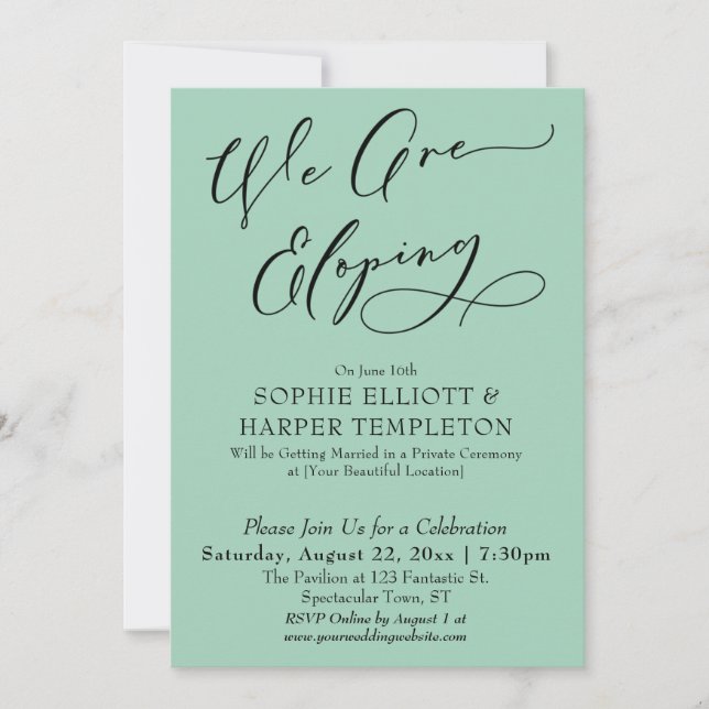 Invitación Estamos Eligentes, Simple Celebración Verde Ligera (Anverso)