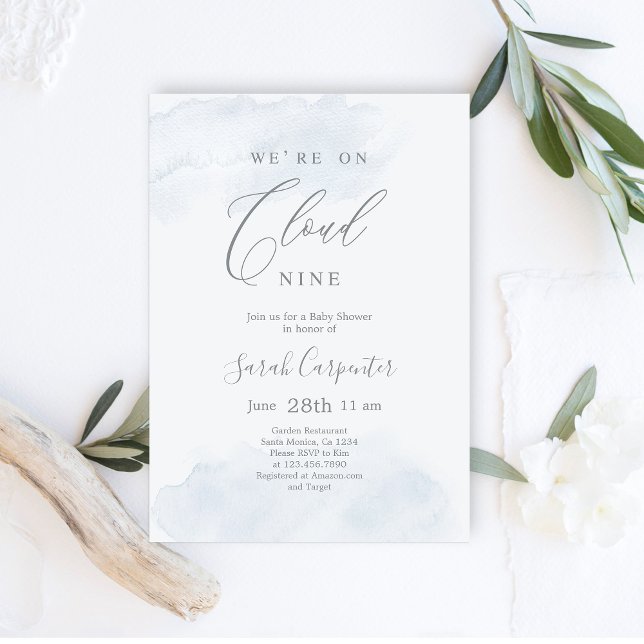Invitación Estamos en Cloud 9 Baby Shower Boy (Subido por el creador)