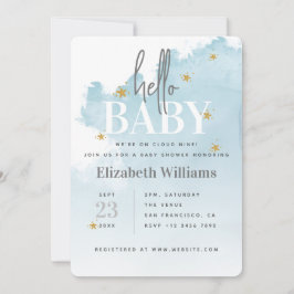 Invitación Estamos en Cloud 9 Hello Baby Shower