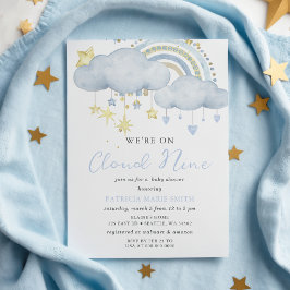 Invitación Estamos en Cloud Nueve Baby Boy Baby Shower
