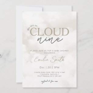 Invitación Estamos en Cloud Nueve Baby Shower