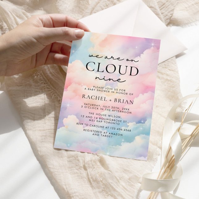 Invitación Estamos en Cloud Nueve Dreamy Sky Baby Shower (Subido por el creador)
